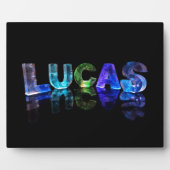 Plaque Photo Le nom Lucas en lumières 3D (photo) (Devant)