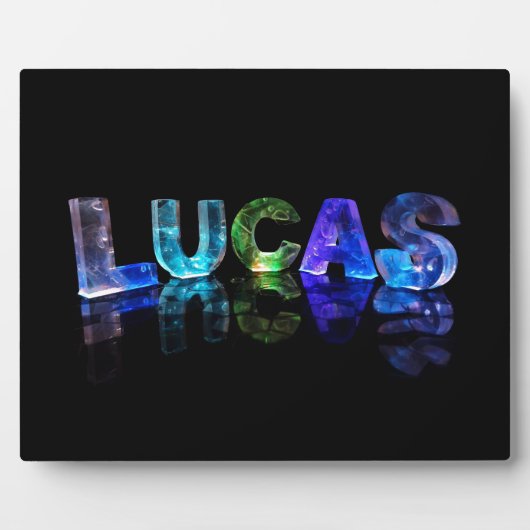 Plaque Photo Le nom Lucas en lumières 3D (photo) (Devant)