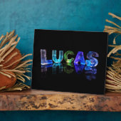 Plaque Photo Le nom Lucas en lumières 3D (photo) (Côté)