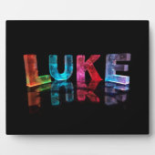 Plaque Photo Le nom Luke en lumières 3D (photo) (Devant)
