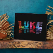 Plaque Photo Le nom Luke en lumières 3D (photo) (Côté)