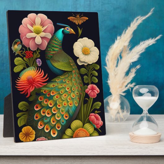 Plaque Photo Le paon | Tabletop Haeckel moderne (Côté)