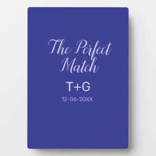 Plaque Photo Le parfait accord royal bleu luxe ajout couple nom