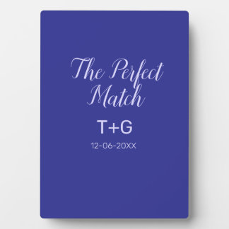 Plaque Photo Le parfait accord royal bleu luxe ajout couple nom