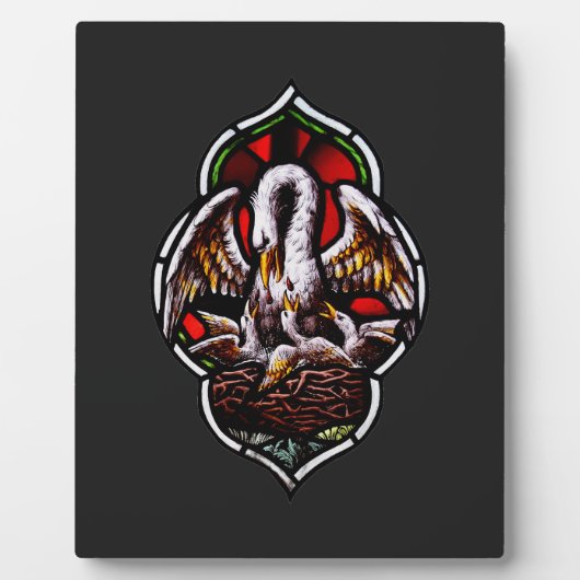 Plaque Photo Le pélican comme symbole chrétien (Devant)