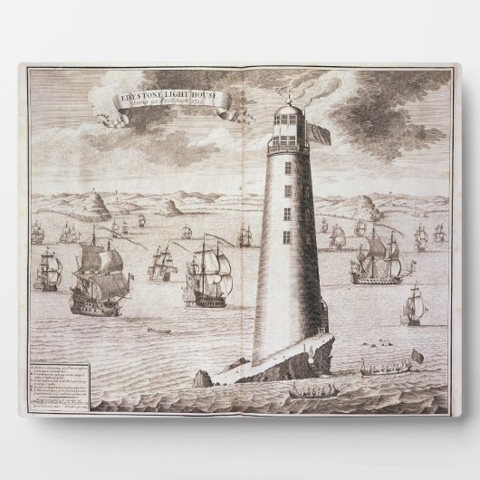Plaque Photo Le phare Eddystone, gravé par Hendrick Hul (Devant)
