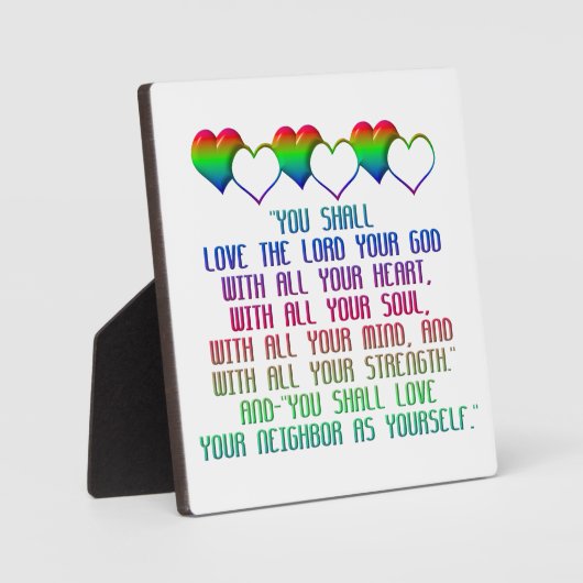 Plaque Photo Le plus grand commandement (Recto)