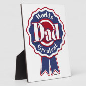 Plaque Photo Le plus grand papa du monde - ruban (Côté)