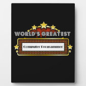 Plaque Photo Le plus grand programmeur informatique du monde (Devant)