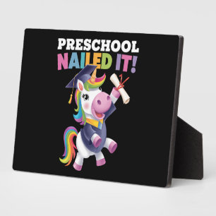 Plaque Photo Le préscolaire l'a cloué Unicorn Graduation Cap