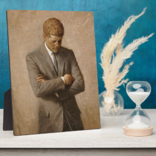 Plaque Photo Le président américain John Kennedy Portrait peint