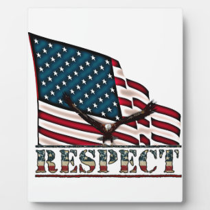 Plaque Photo Le respect patriotique avec l'aigle à tête blanche