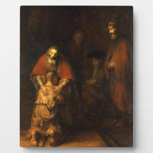 Plaque Photo Le retour du Rembrant de peinture du fils prodigue