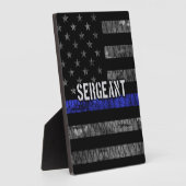 Plaque Photo Le sergent Thin Blue Line Distresse (Côté)