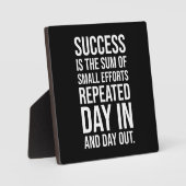 Plaque Photo Le Succès Est La Somme De Petits Efforts - Gymnase (Recto)