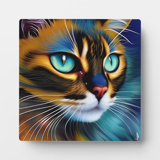 Plaque Photo Le visage d'un mignon Lynx pointe Siamese (Devant)