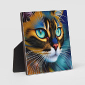 Plaque Photo Le visage d'un mignon Lynx pointe Siamese (Recto)