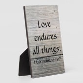 Plaque Photo L'Écriture L'amour Endure Tout (Côté)