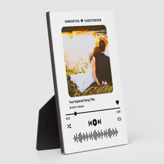 Plaque Photo Lecteur de musique de chanson spéciale nom personn (Côté)
