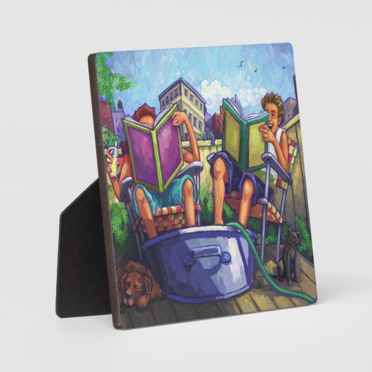 Plaque Photo Lecture en été (Recto)