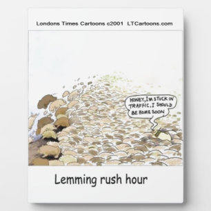 Plaque Photo Lemmings Rush Hour Drôle