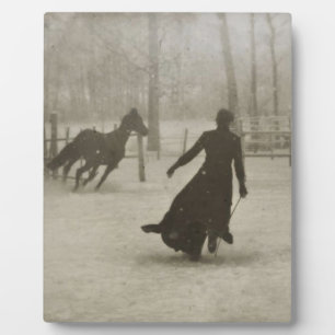 Plaque Photo L'Entraîneur De Cheval Par Felix Thiollier 1899