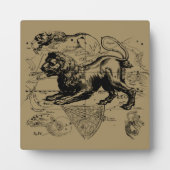 Plaque Photo Leo Constellation Map Hevelius 1690 sur Taupe (Devant)