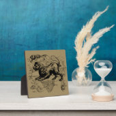 Plaque Photo Leo Constellation Map Hevelius 1690 sur Taupe (Insitu)