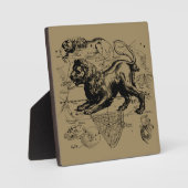 Plaque Photo Leo Constellation Map Hevelius 1690 sur Taupe (Recto)