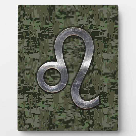 Plaque Photo Léo Zodiac Sign on Green Digital Camo (Devant)