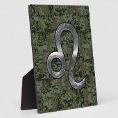 Plaque Photo Léo Zodiac Sign on Green Digital Camo (Côté)