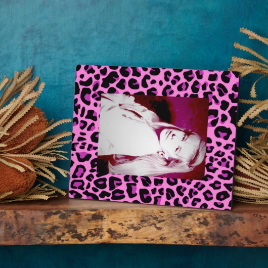 Plaque photo léopard rose (Côté)