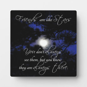 Plaque Photo "Les amis sont comme les étoiles" Belle amitié Cad