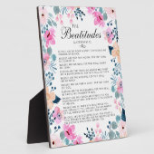 Plaque Photo Les Béatitudes Matthieu 5:3-12 Verse de la Bible F (Côté)