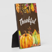 Plaque Photo Les Citrouilles de récolte et les feuilles d'autom (Côté)