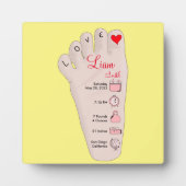 Plaque Photo Les détails de Birth Stats (Devant)