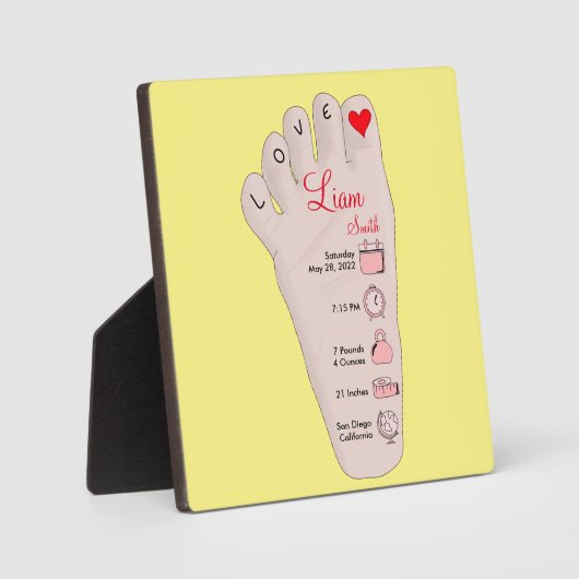 Plaque Photo Les détails de Birth Stats (Recto)