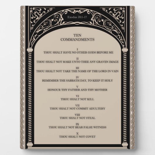Plaque Photo Les dix commandements (Devant)