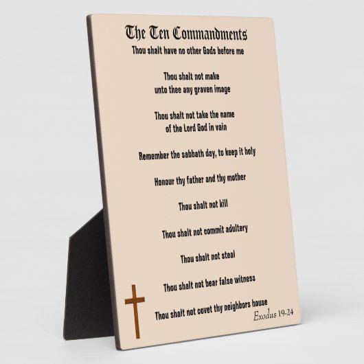 PLAQUE PHOTO LES DIX COMMANDEMENTS (Côté)