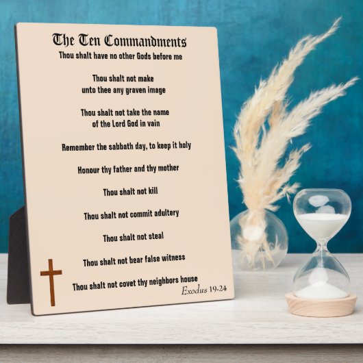 PLAQUE PHOTO LES DIX COMMANDEMENTS (Côté)