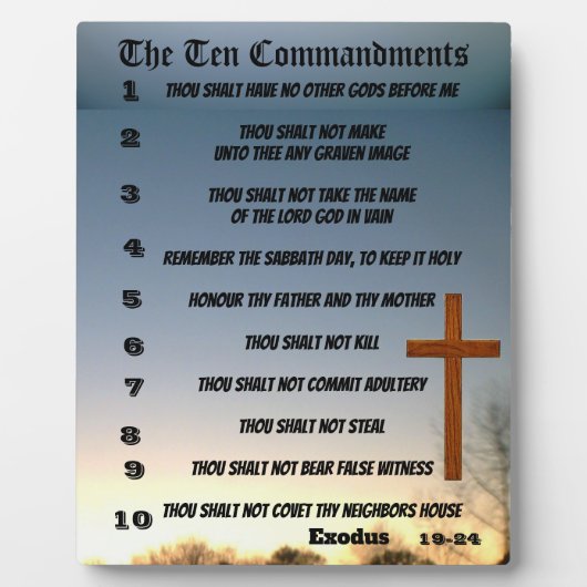 PLAQUE PHOTO LES DIX COMMANDEMENTS (Devant)