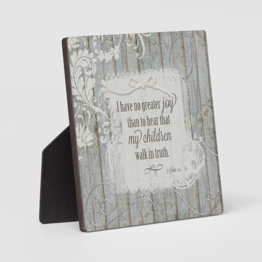 Plaque Photo Les enfants marchent dans la vérité - 3 Jean 1:4 (Recto)