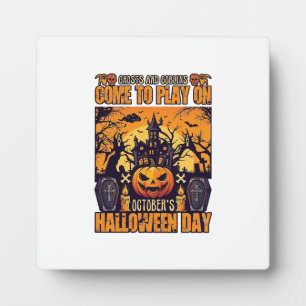 Plaque Photo Les fantômes Halloween viennent jouer octobre enso