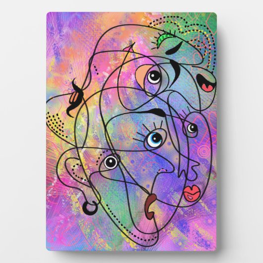 Plaque Photo Les gens Abstraits font face aux humeurs - dessin (Devant)