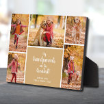 Plaque Photo Les grands-parents sont le plus grand collage phot<br><div class="desc">Un collage photo de cinq enfants, leurs noms et le message "Mes grands-parents sont les plus grands !" en lettres chic est placé directement sur le panneau du carton pour une image étonnamment nette avec une surface nettoyée facile à essuyer. Tablette, sur une étagère ou un bureau, cette plaque avec...</div>