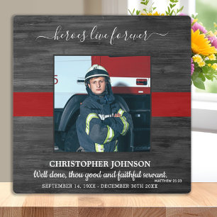Plaque Photo Les héros du Mémorial des pompiers vivent à jamais