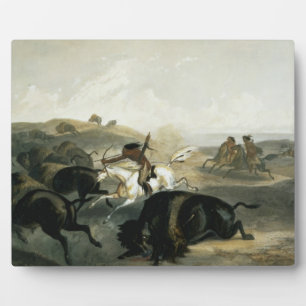 Plaque Photo Les Indiens chassent le bison, assiette 31 du volu