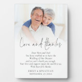 Plaque Photo Les jeunes mariés aiment Merci Parents Mariage pho (Devant)