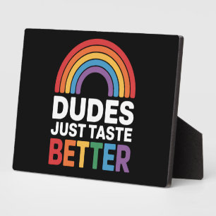 Plaque Photo Les mecs Goûtent Mieux Drôle Gay Rainbow LGBTQ