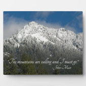 Plaque Photo Les montagnes appellent Citation Snowy Mountain (Devant)